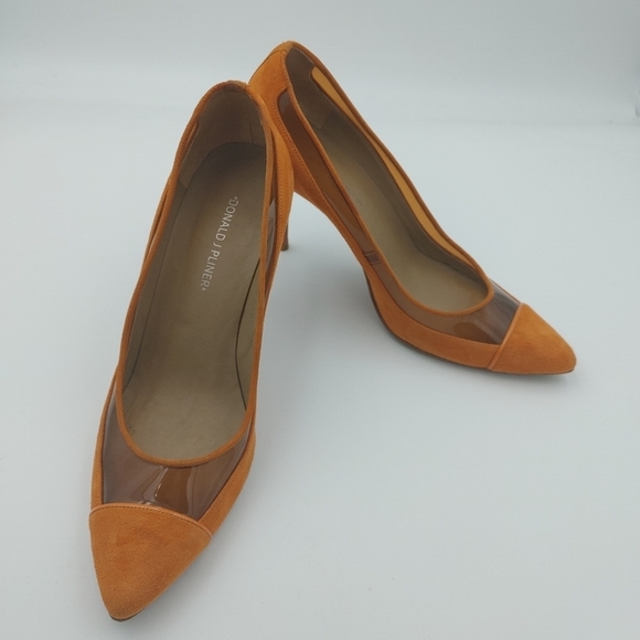 Donald J Pliner Bella Suede/Vinyl Heels Size 9 - Picture 3 of 14
